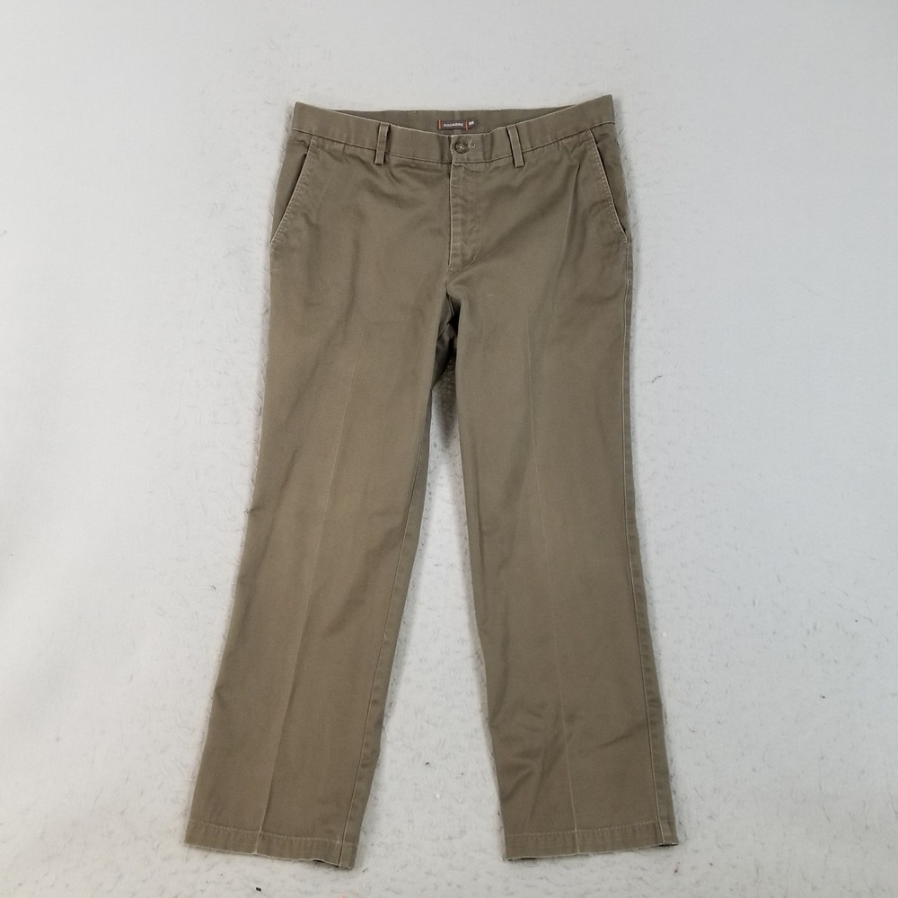 Dockers Pants Mens 36x30 Brown D2 Straight Fit Khaki Chinos 100% Cotton Twill
